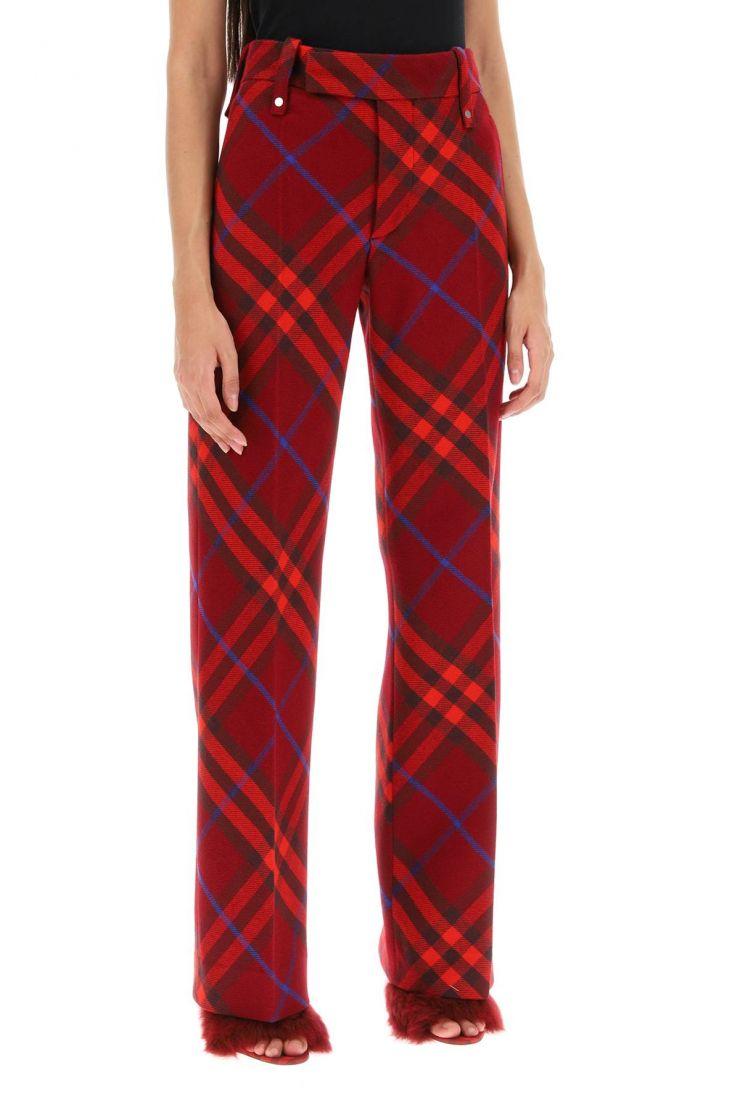 Checked Wool Trousers