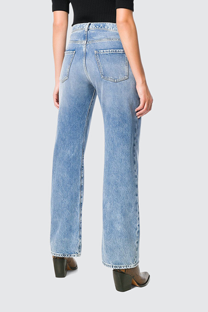 Contrast Pocket Straight Jeans