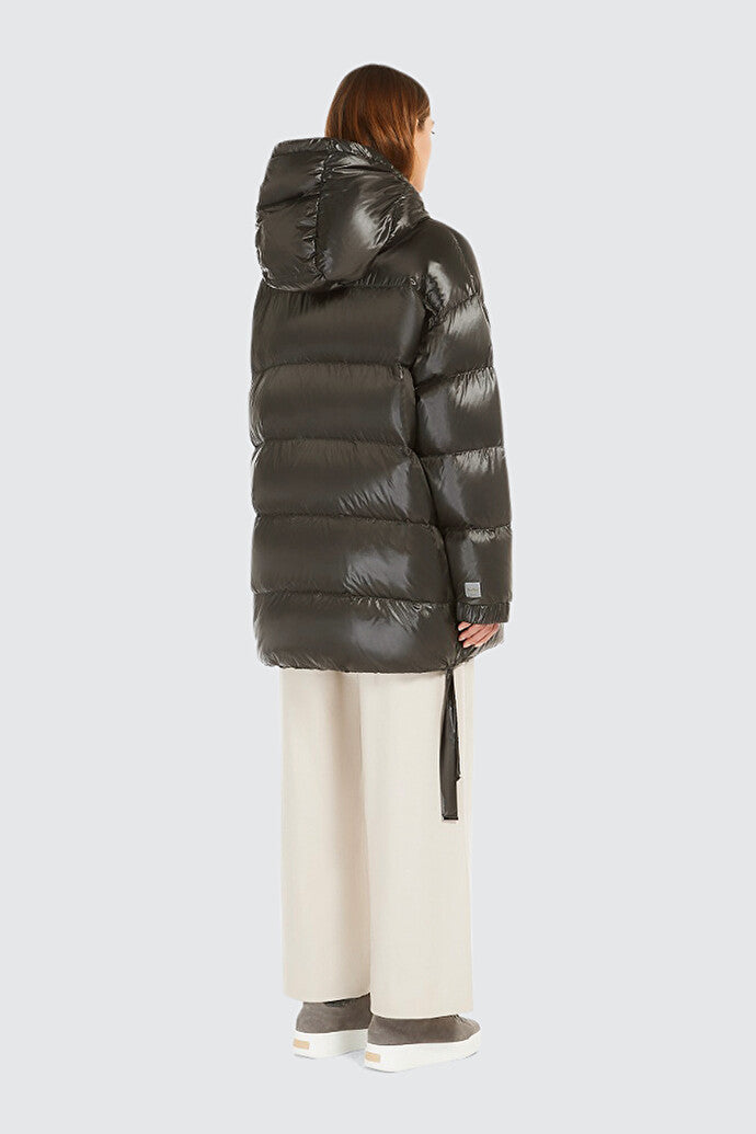 Water-repellent fabric midi down jacket