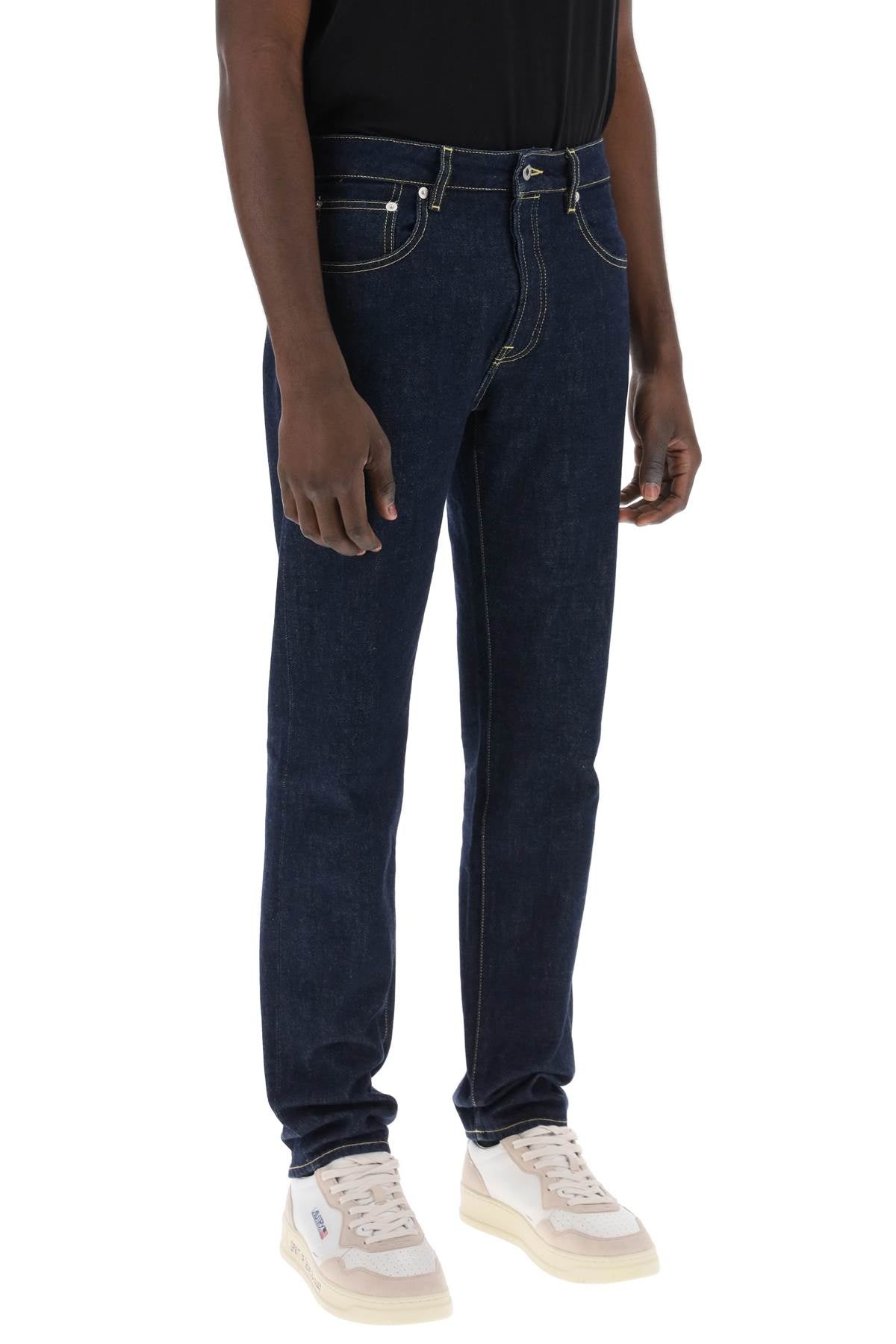 'KENZO CREATIONS' Embroidery Slim Fit Bara jeans