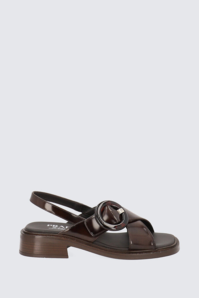 Buckle Brush Leather Sandal