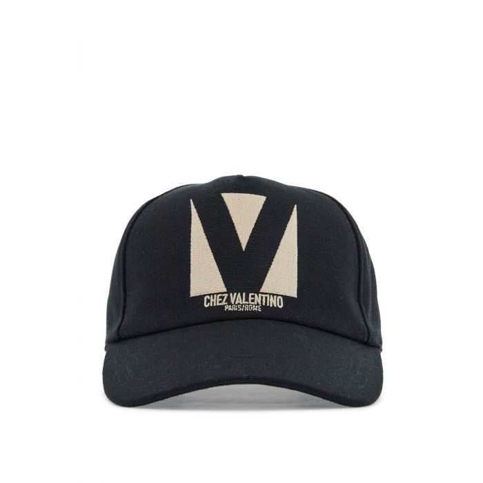 butter logo in adjustable cotton black baseball cap