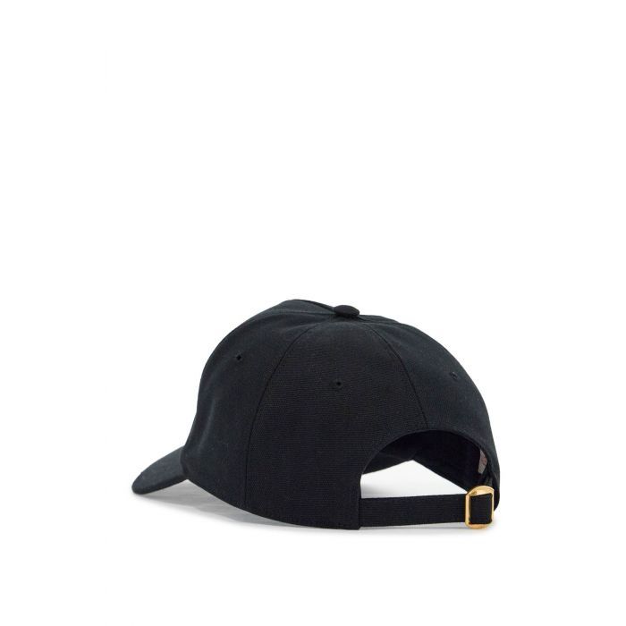 butter logo in adjustable cotton black baseball cap