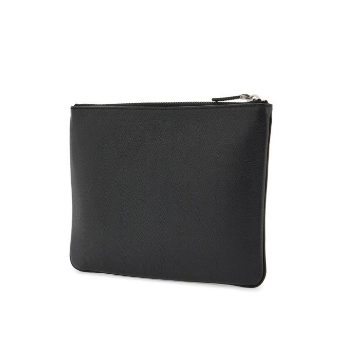 VLOGO SIGNATURE GRAINY CALFSKIN POUCH