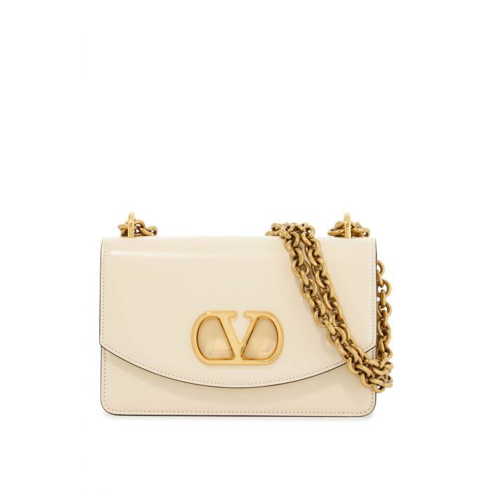 VLogo Shiny Leather Small Shoulder Bag