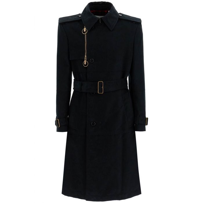 Long Cotton Nylon Trench Coat