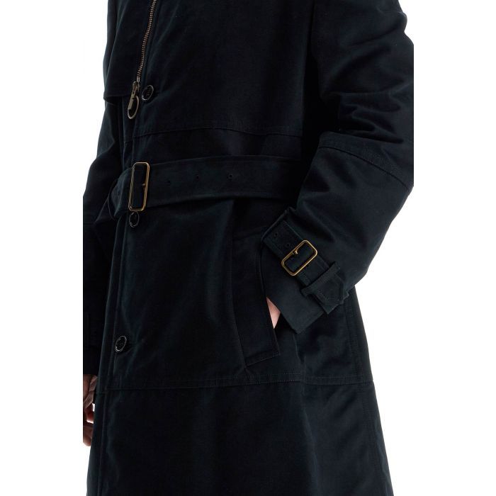 Long Cotton Nylon Trench Coat