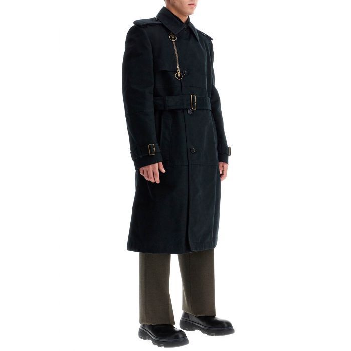 Long Cotton Nylon Trench Coat