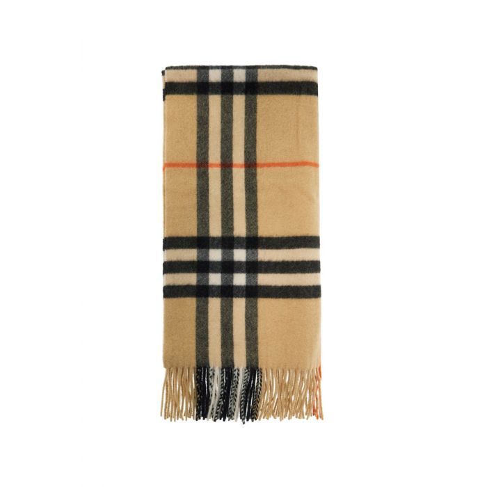 Wide Checked Cashmere Scarf