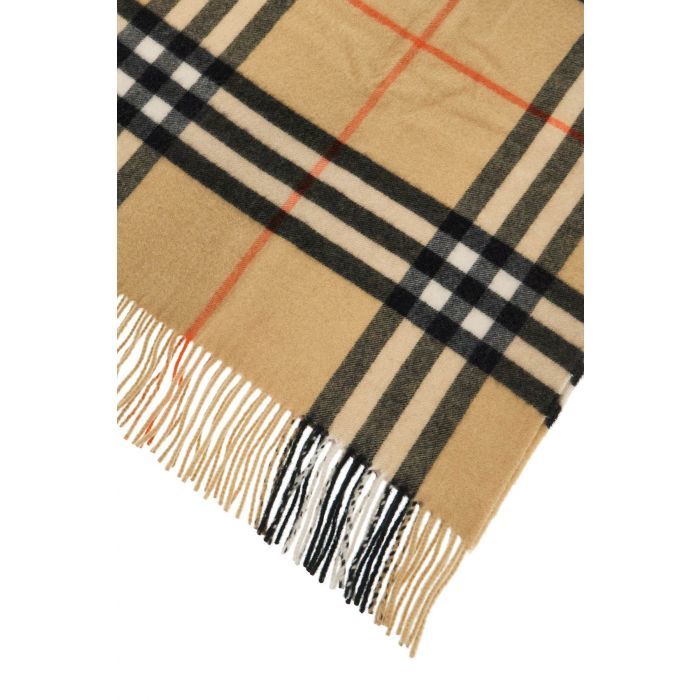 Wide Checked Cashmere Scarf