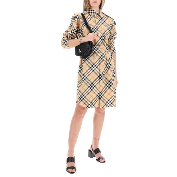 Check Cotton Shirt Dress