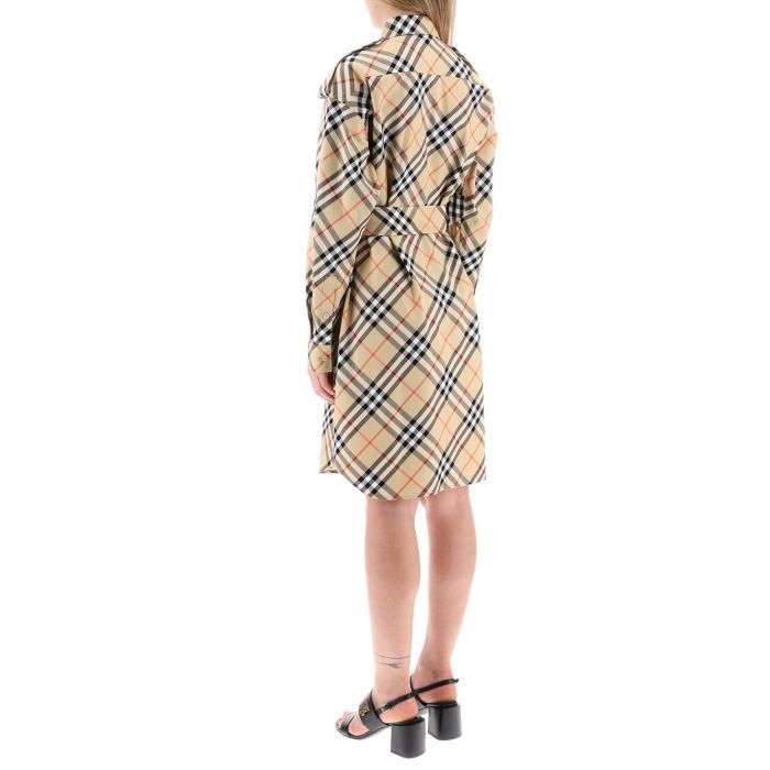 Check Cotton Shirt Dress