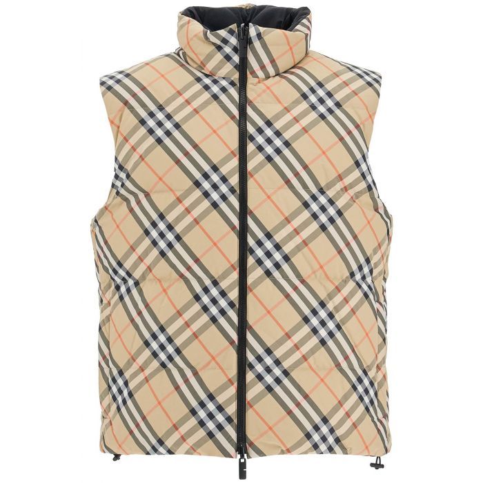 Reversible Checked Padded Gilet