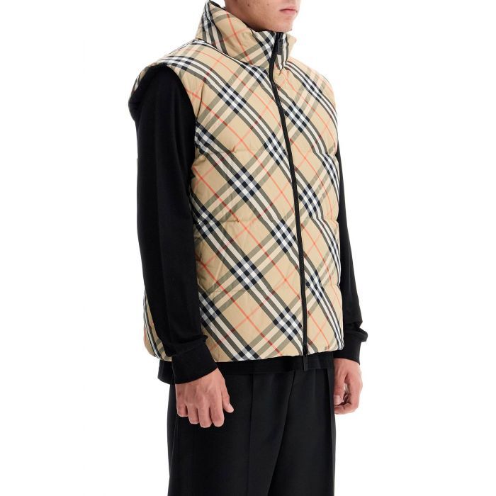 Reversible Checked Padded Gilet