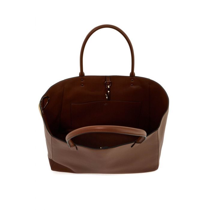 VLogo Leather Tote Bag