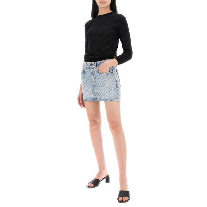 Logo Denim Skirt