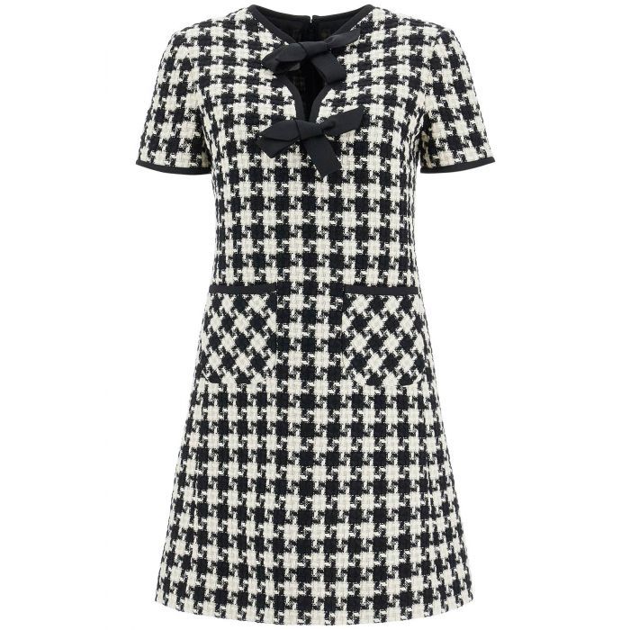 Damier light tweed short dress