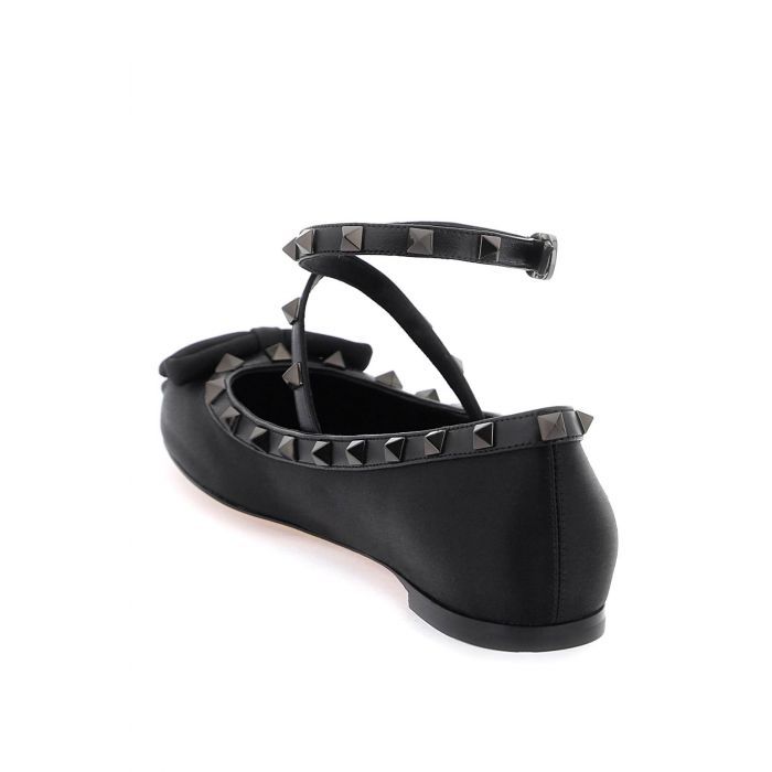 Rockstud Satin Ballerinas