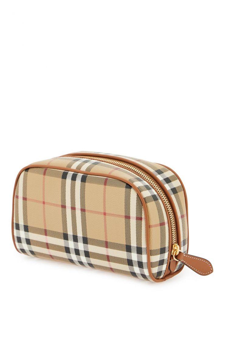 Faux leather tartan beauty case