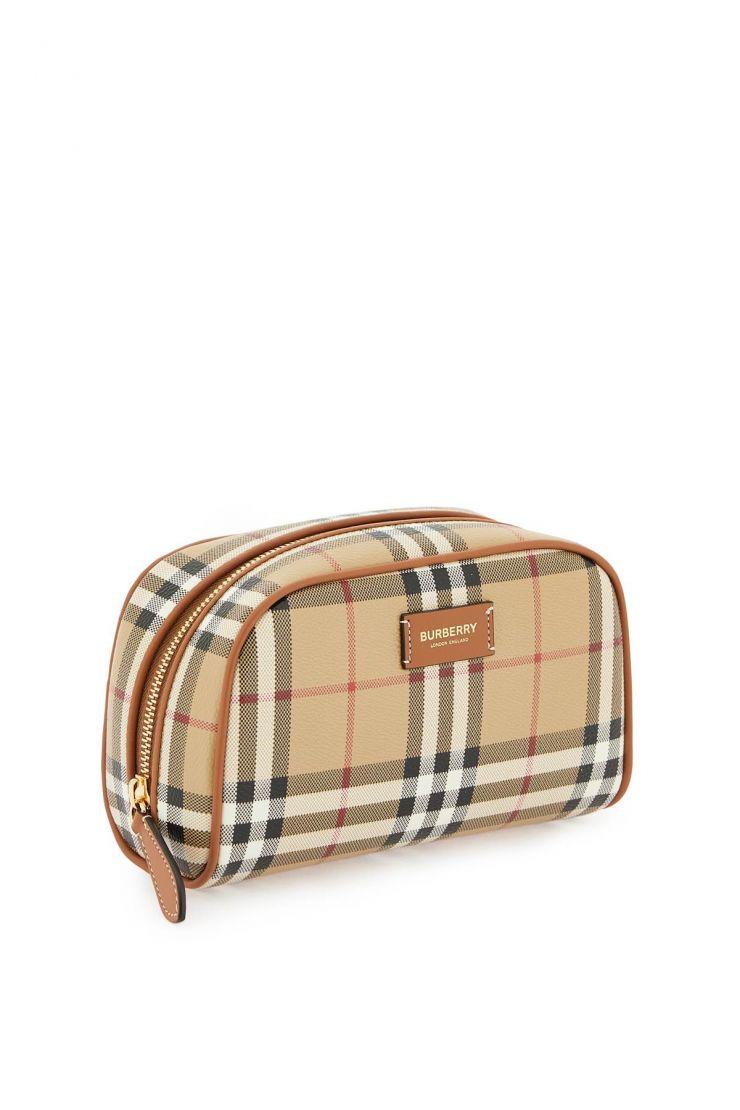 Faux leather tartan beauty case