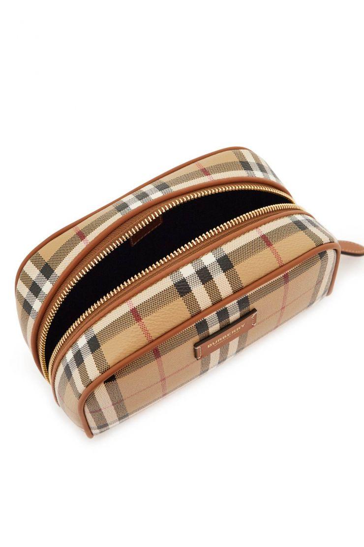 Faux leather tartan beauty case