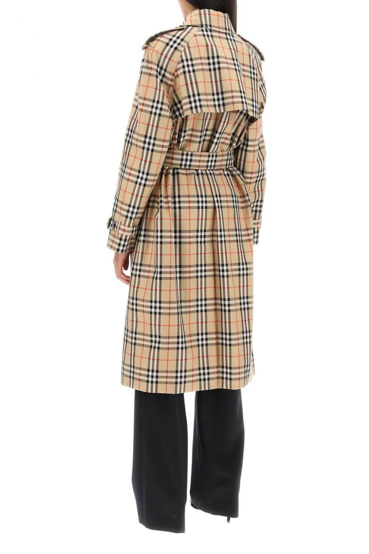 Check Garbardine Trench Coat