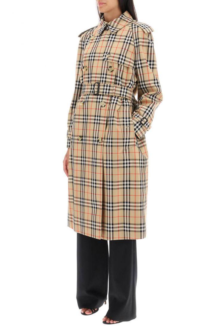 Check Garbardine Trench Coat