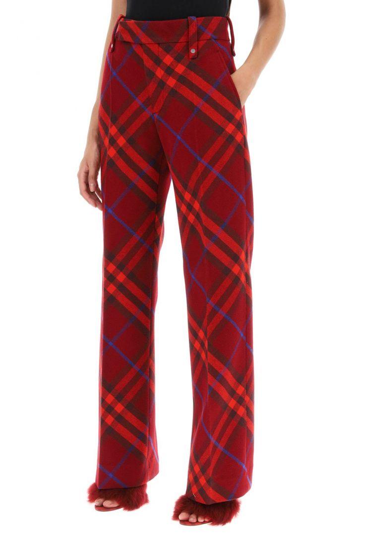 Checked Wool Trousers